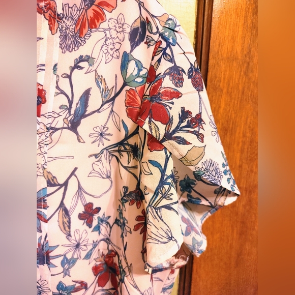 🌼Coldwater Creek: Spring Floral, Pintuck Blouse, Light Pink, XL (Made in India) - Picture 5 of 5